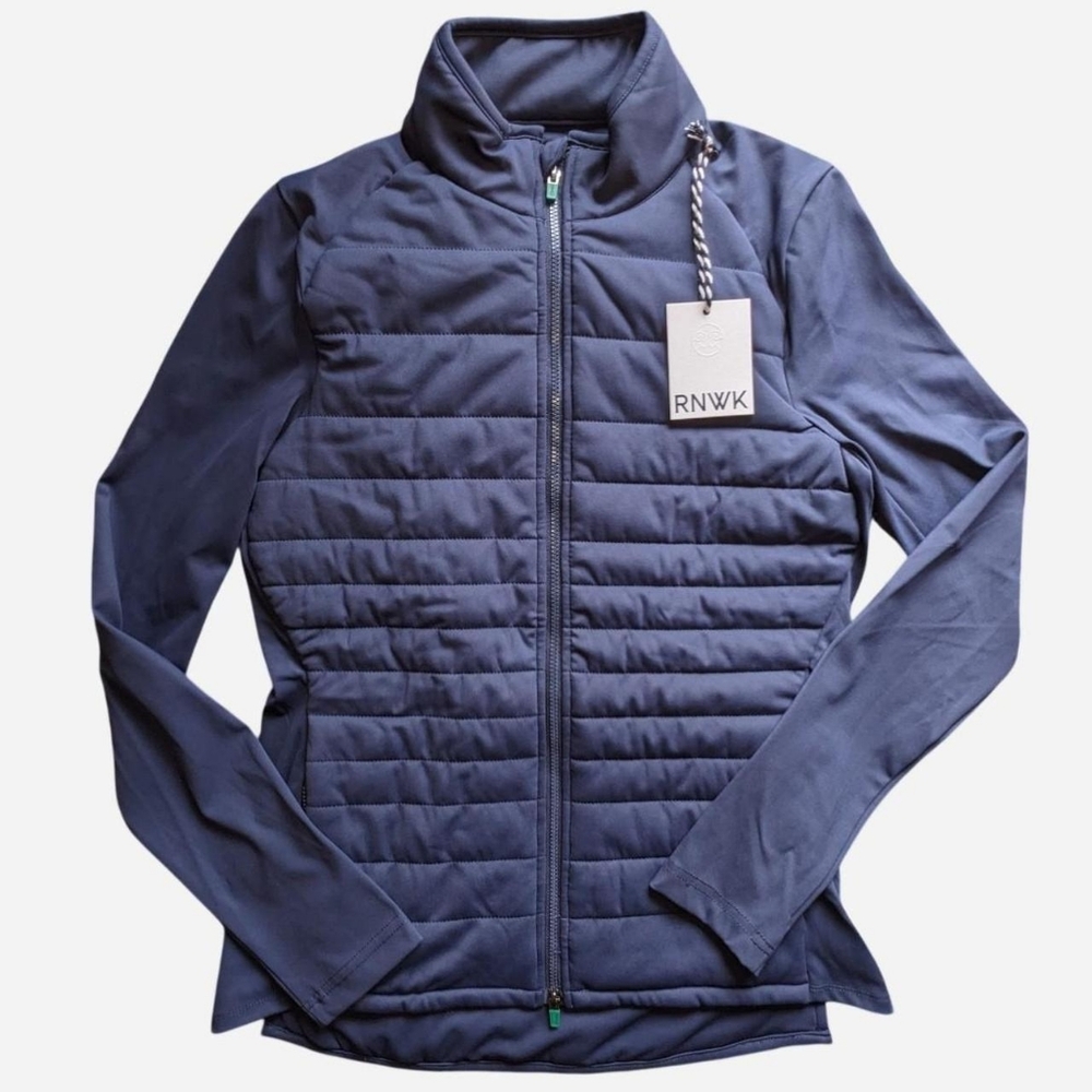 NWT Renwick navy blue long sleeve puffer zip up jacket